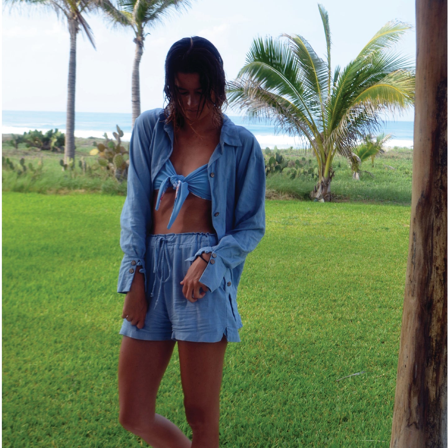 Santorini Shirt - Cerulean