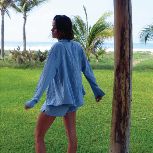 Santorini Shirt - Cerulean