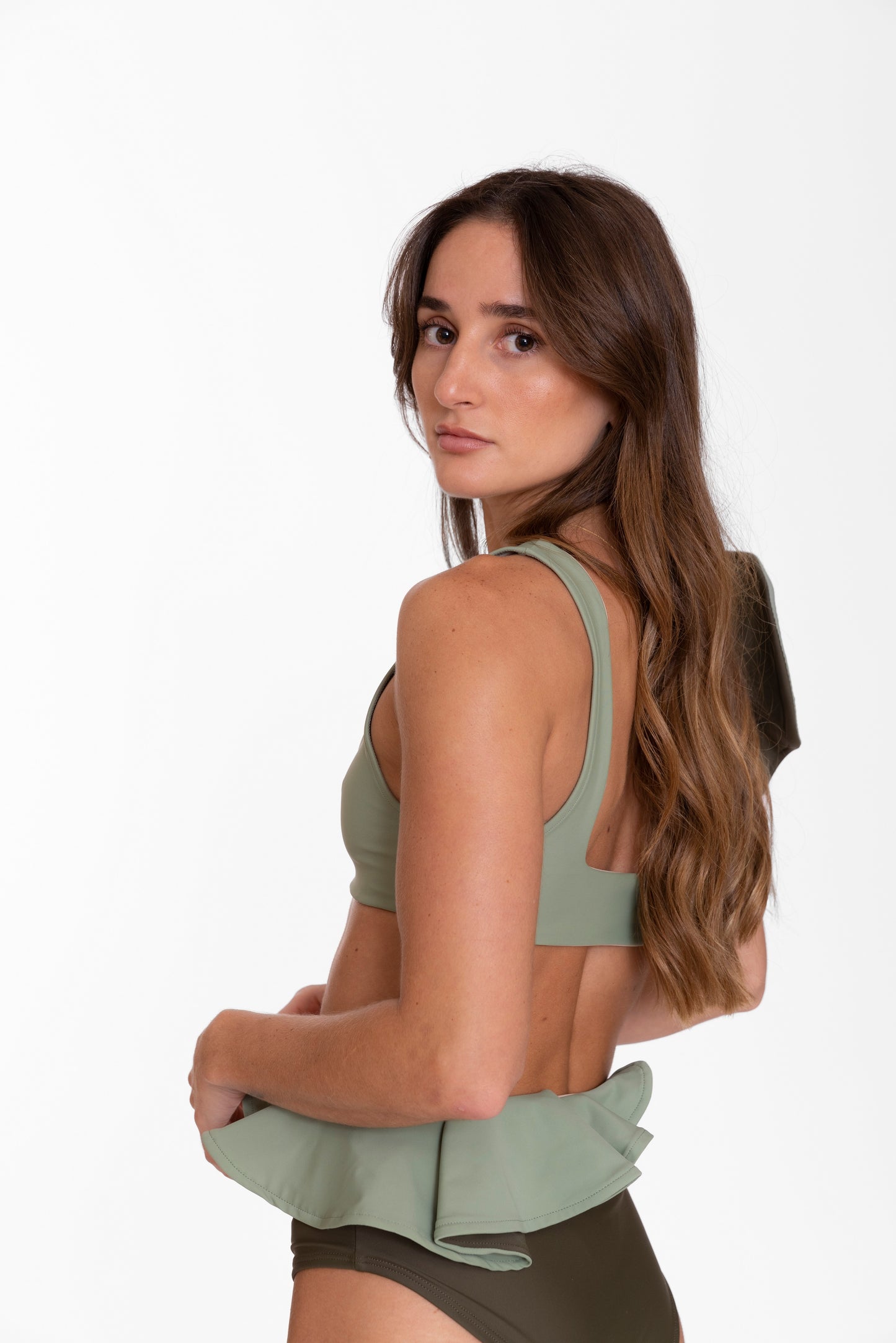 Manini Top - Mint & Olive