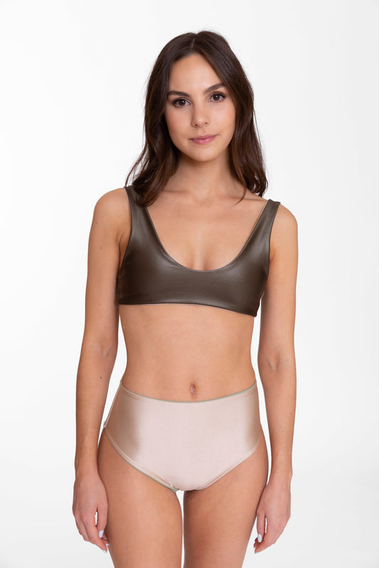 Lei Bottom Reversible - Metallic Rose / Mint