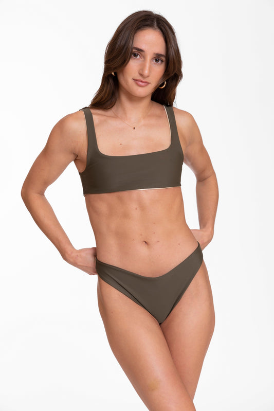 Lani Bottom Reversible - Metallic Green / Olive