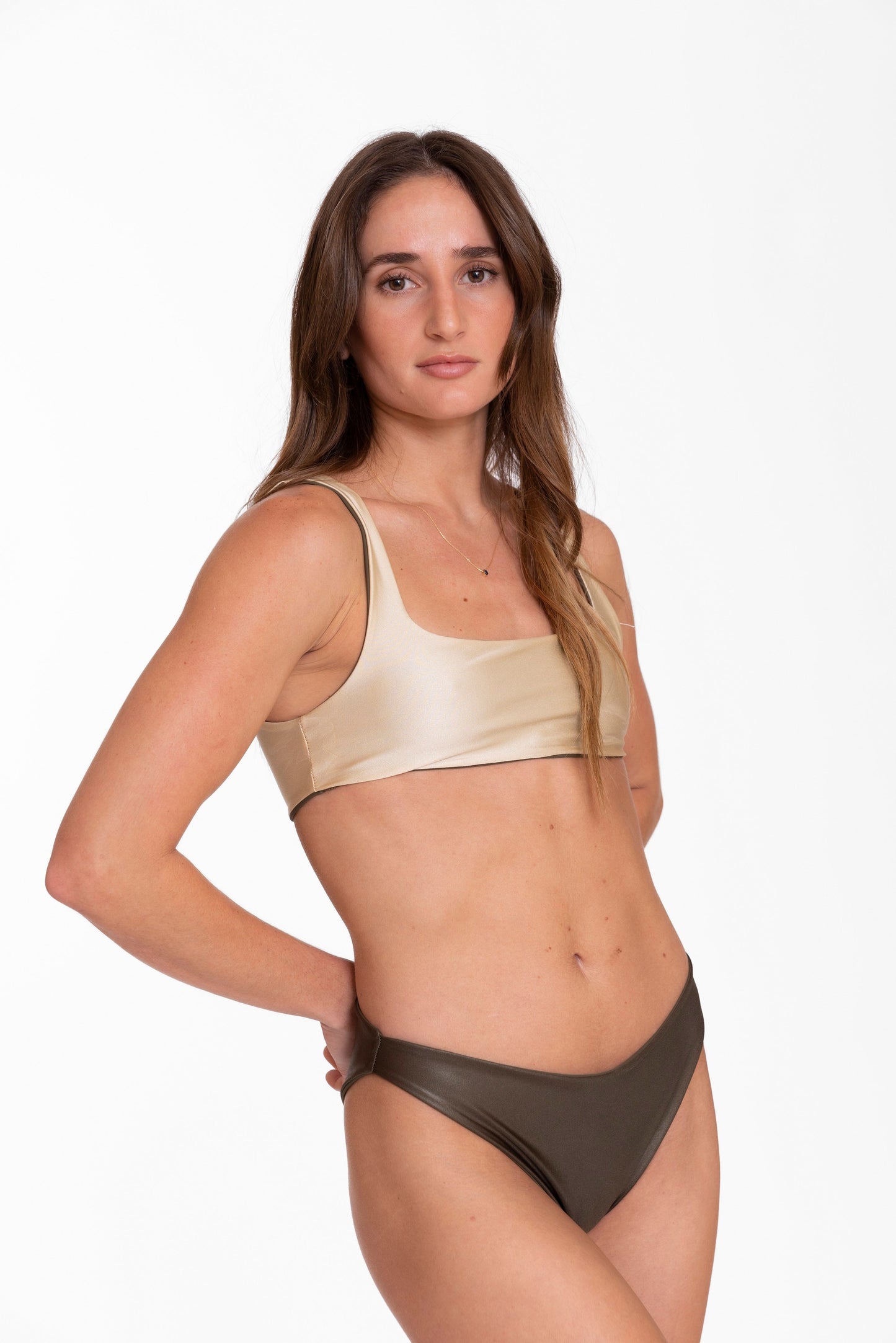 Lani Bottom Reversible - Metallic Green / Olive