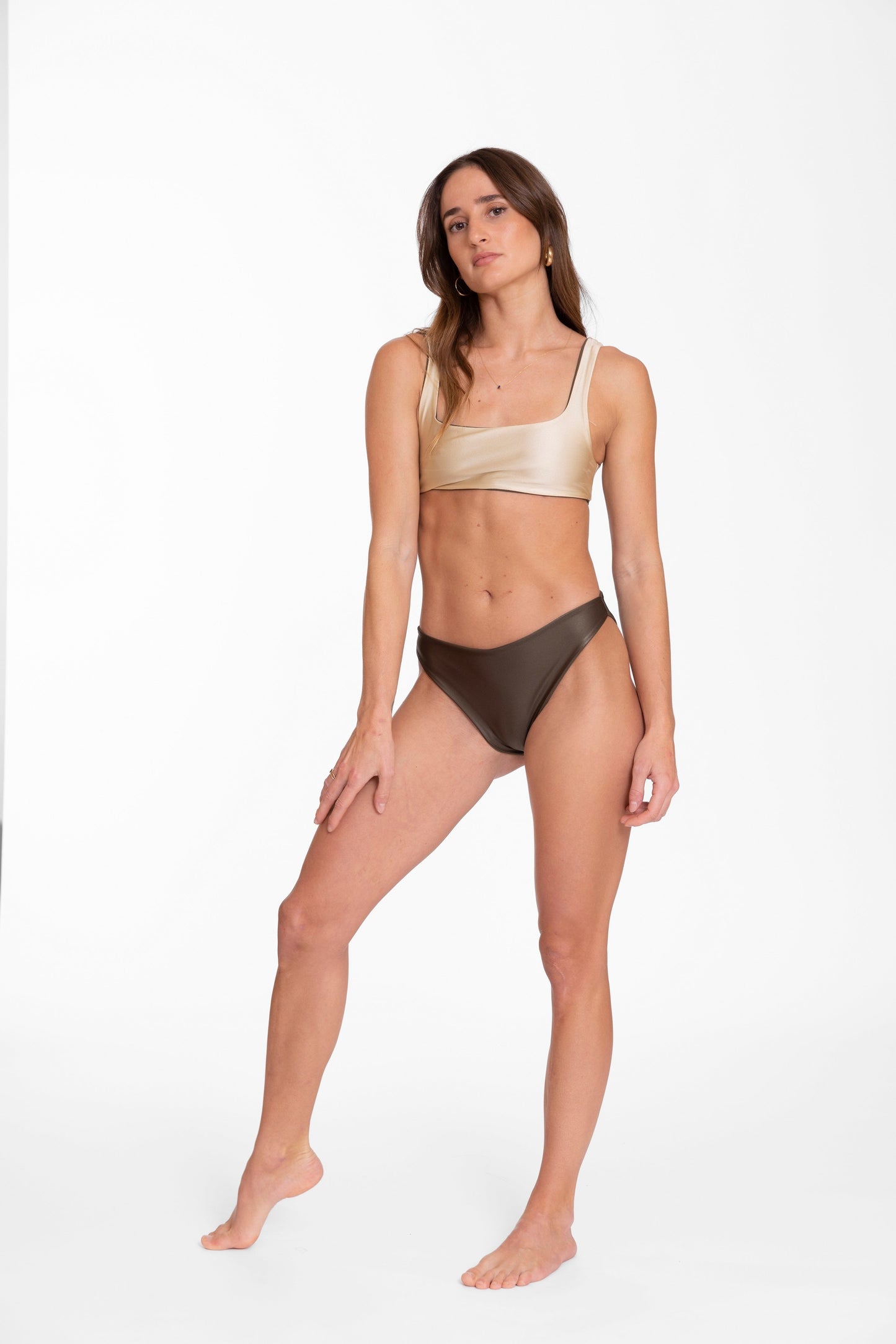 Lani Bottom Reversible - Metallic Green / Olive