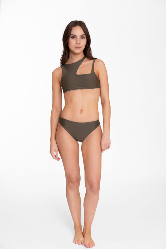 Kala Top Reversible - Olive / Metallic Rose