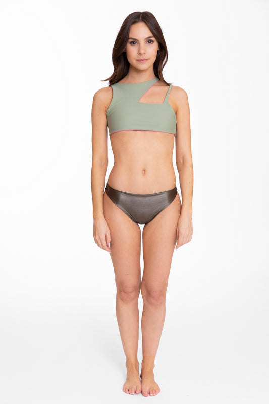 Lani Bottom Reversible - Gold / Metallic Green